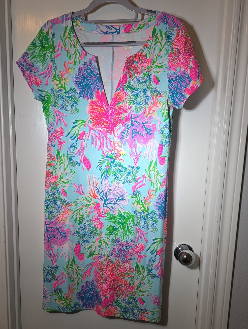 Lilly Pulitzer Sophiletta Dress Pastel Blue Multicolor Floral Shift Dress